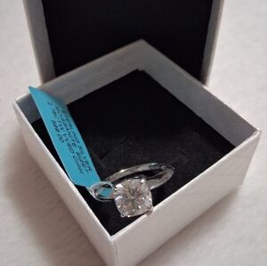 2 78CTW Moissanite Diamond Solitaire Set in 925 Sterling Silver